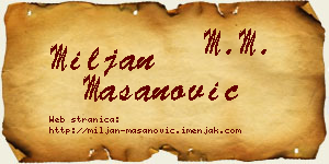 Miljan Mašanović vizit kartica